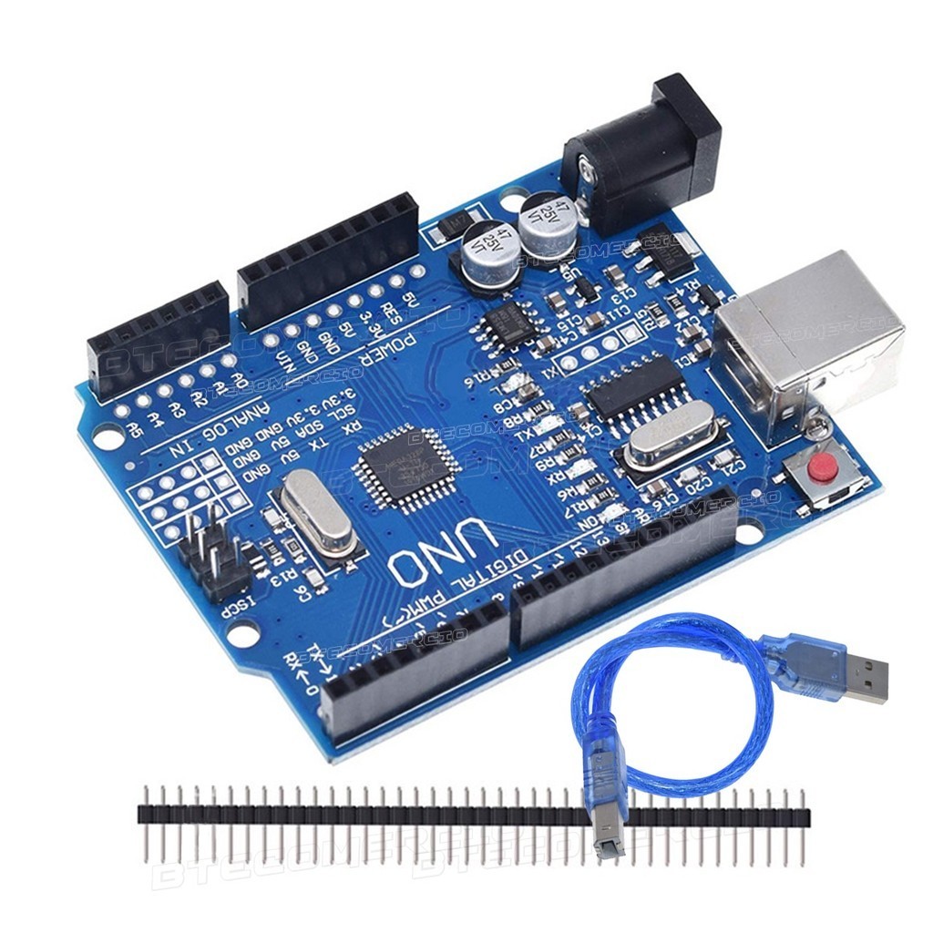 Placa Compatível Arduino Uno R3 Atmega328 Smd + C