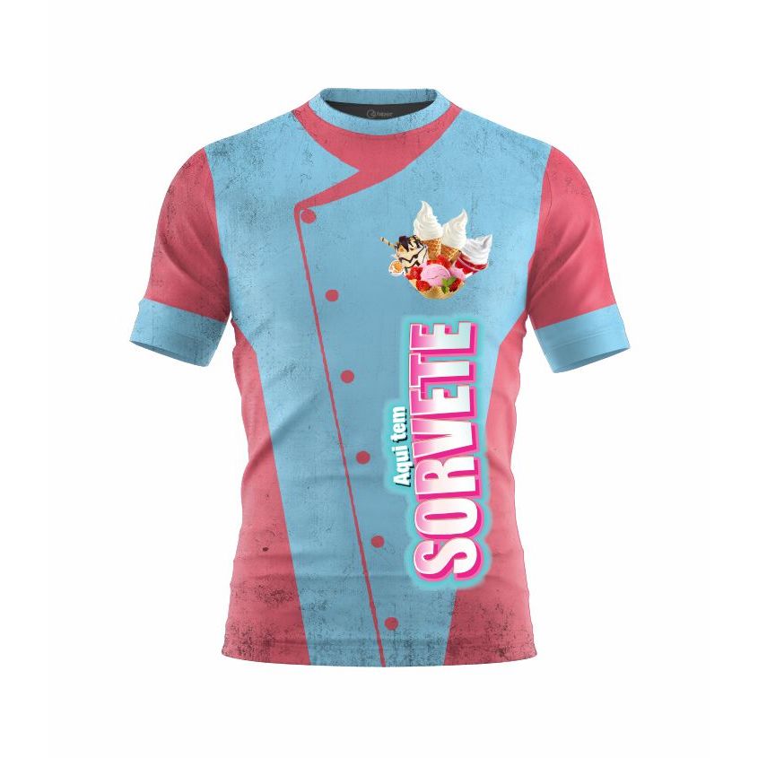 Uniforme Camiseta Sorvete Sorveteria Pronta Entreg