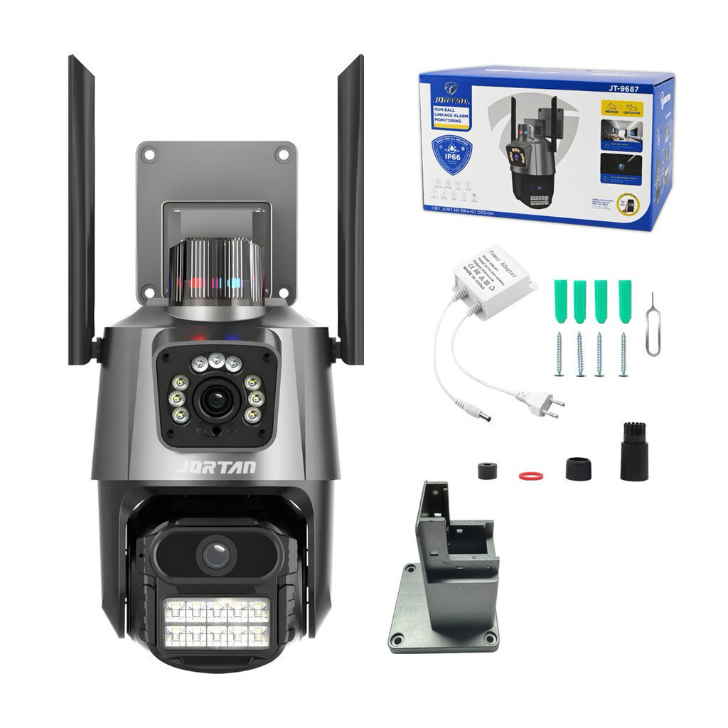 Câmera de vigilância externa Wi-Fi com lente dup