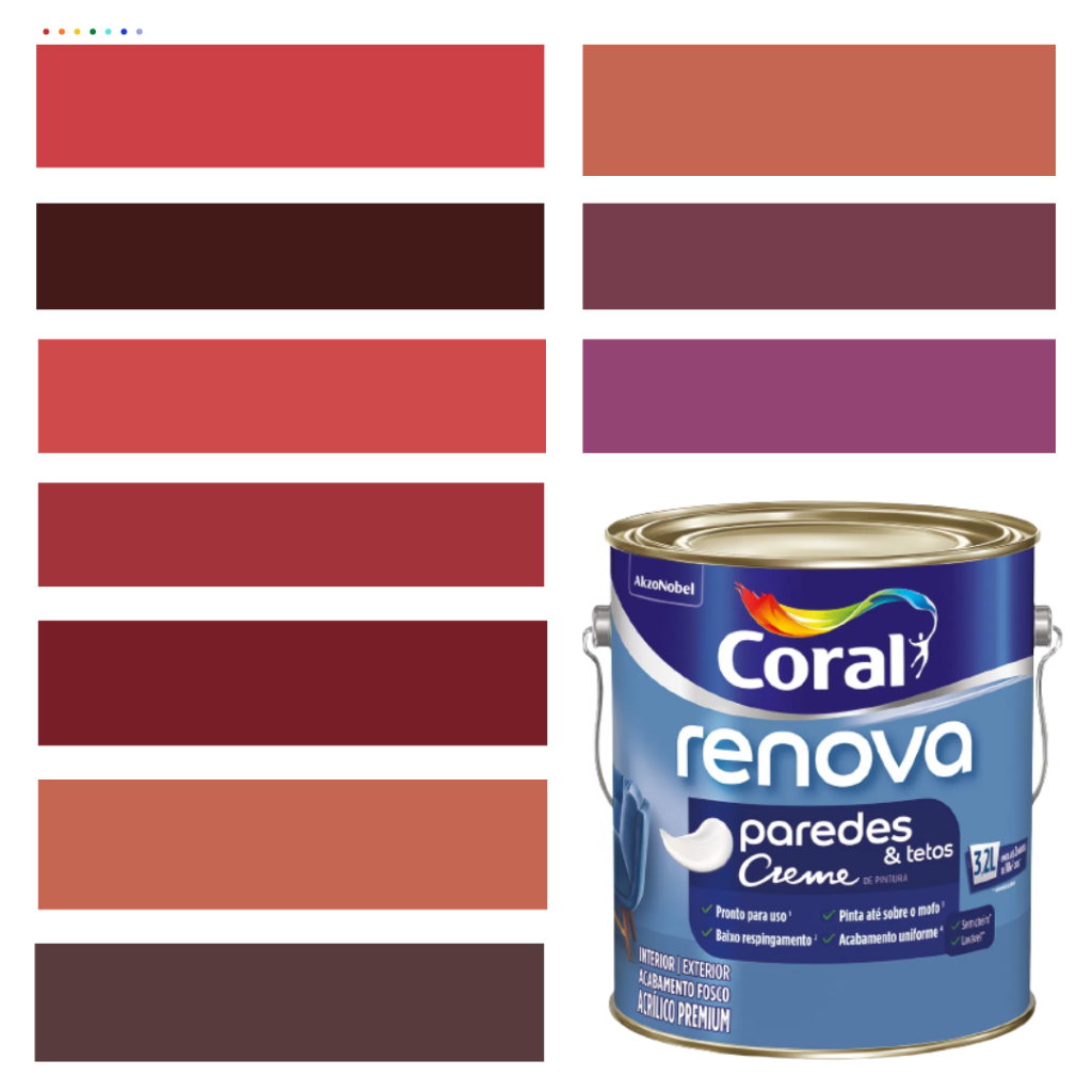 Tinta Vermelha Para Parede Acrílica Coral Renova 