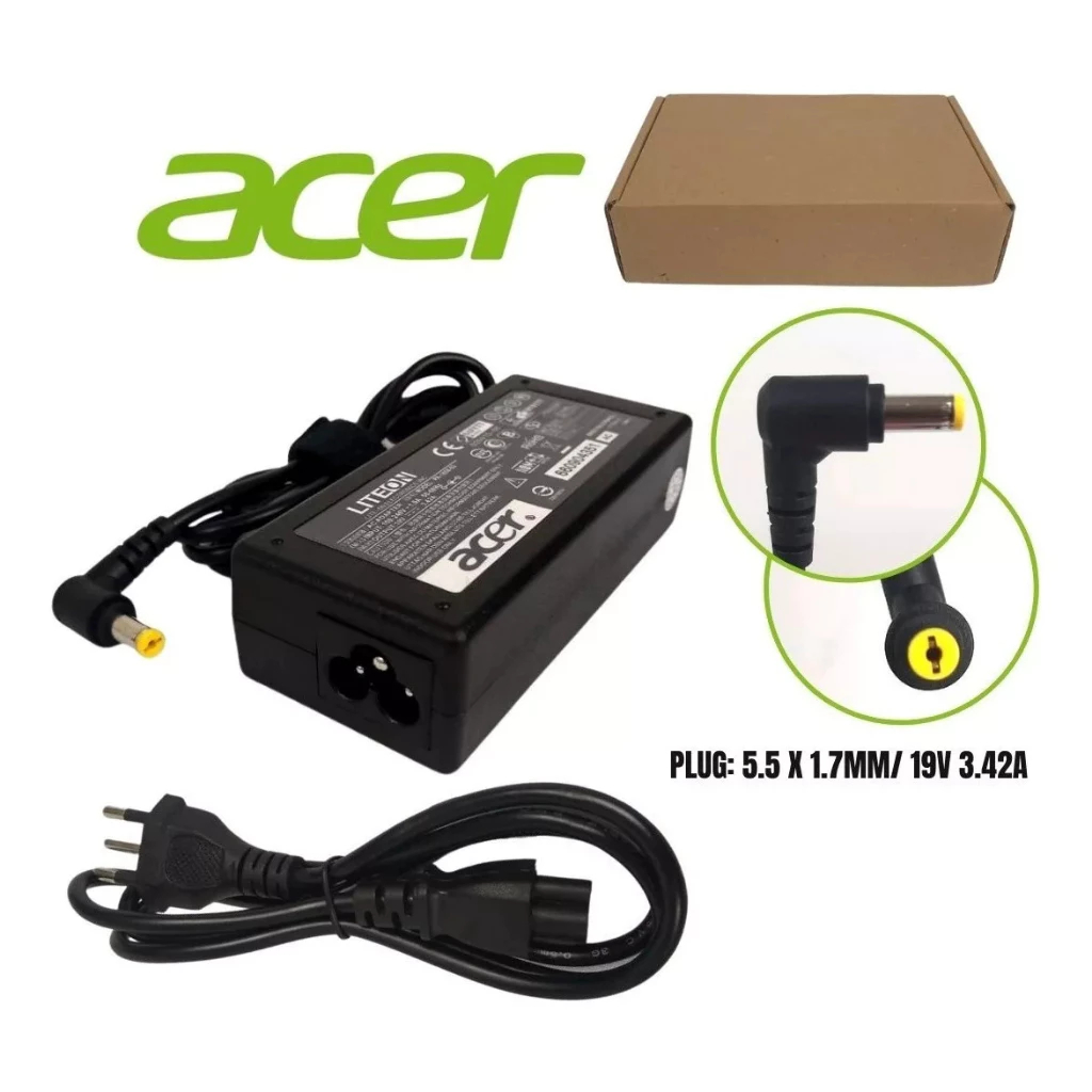 Fonte Para Notebook Acer Aspire 19v 3.42a 65w, 5.5