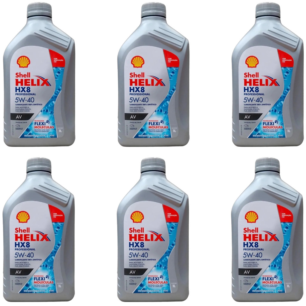 6L Óleo de Motor Shell Helix HX8 PRO 5W40 Sintét