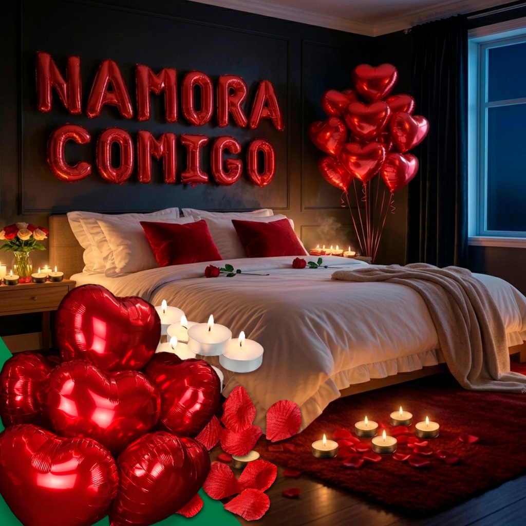 Kit Decoração Romântica 500 Pétalas + 10 Velas