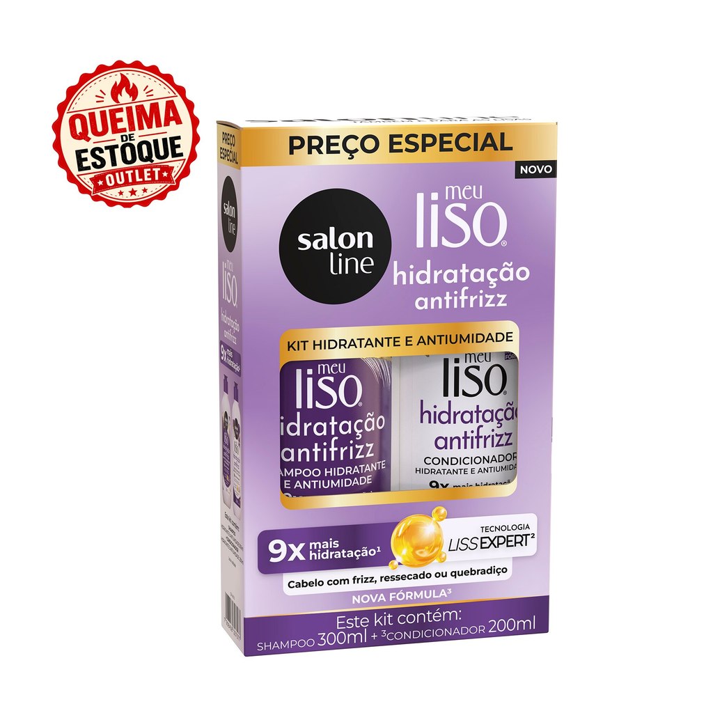 Kit Shampoo 300ml + Condicionador 200ml  Meu Liso 