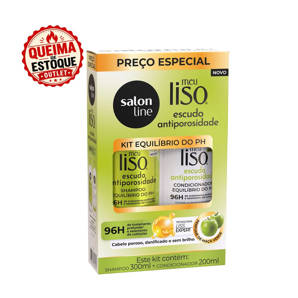 Kit Shampoo 300ml + Condicionador 200ml  Meu Liso 