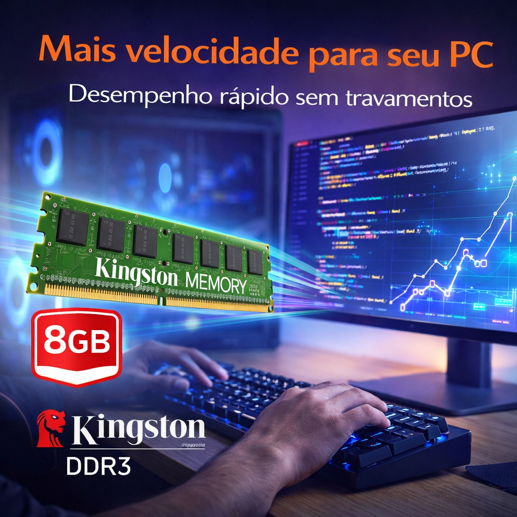 Memória Kingston 8GB, 1600MHz, DDR3 – KVR16