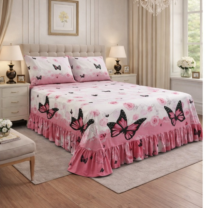 Kit Colcha Cobre Leito Queen/Box Yasmin 3D 2,70