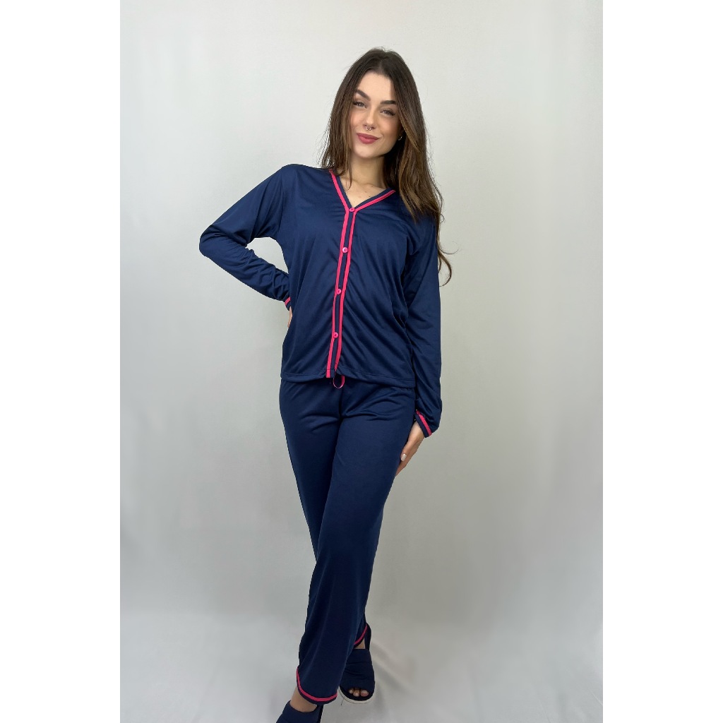 Pijama Longo Americano Blogueirinha Feminino Abert