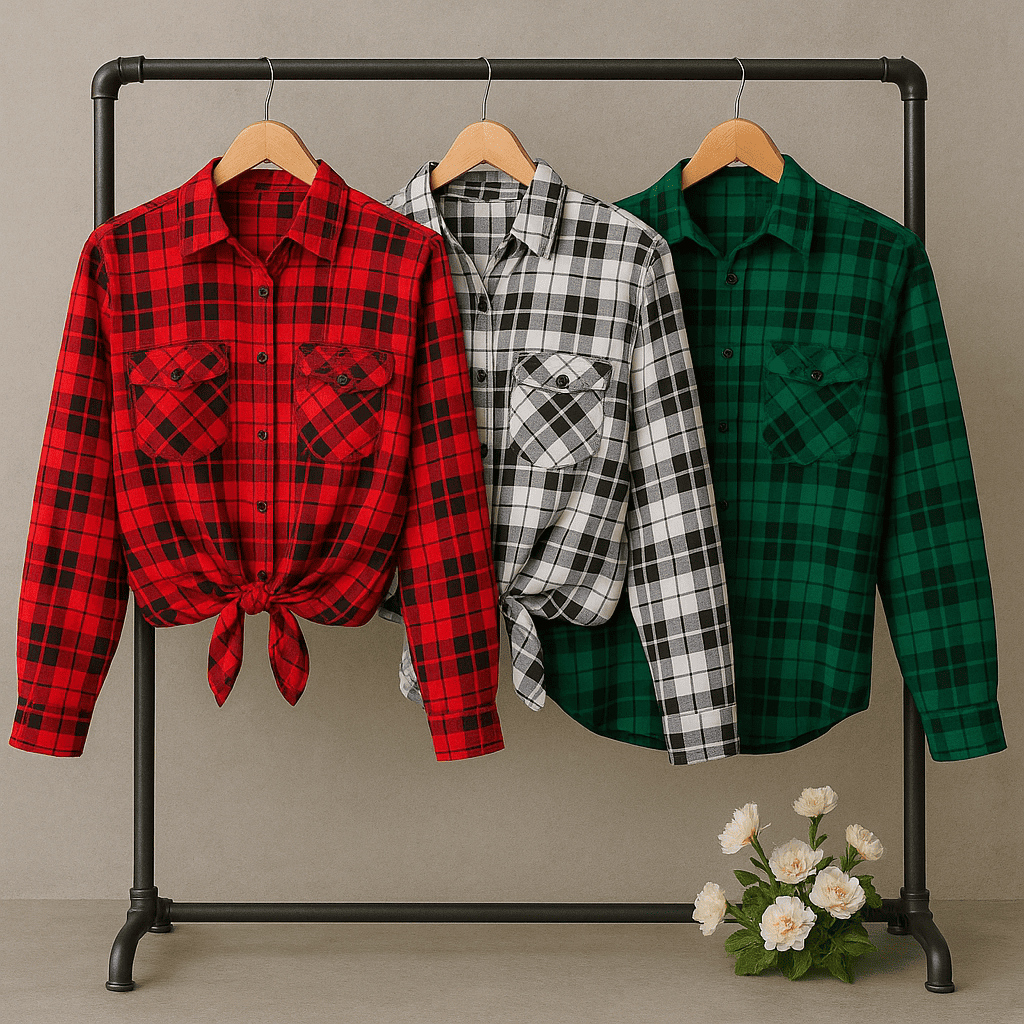 Camisa de Manga Longa Xadrez Feminina, Camisa Xadr