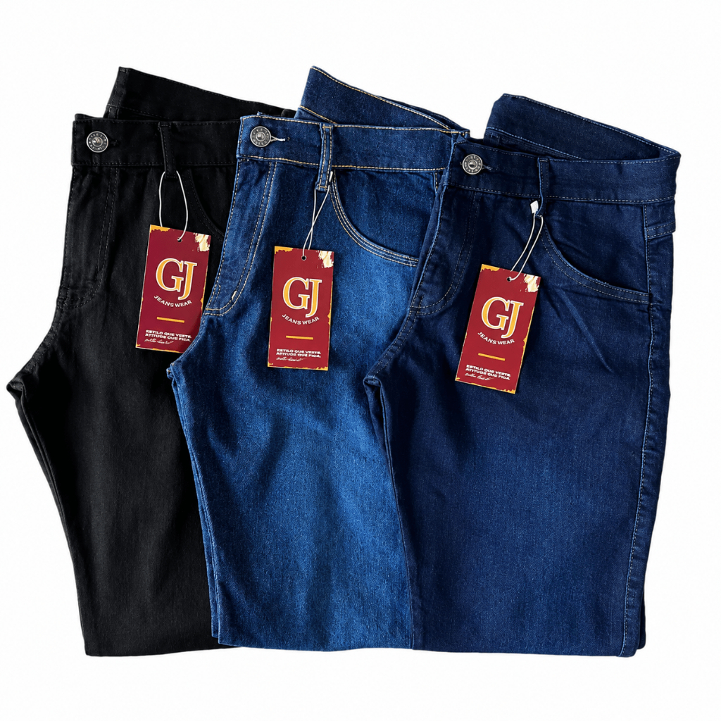 Kit 3 Calças Jeans Masculina Slim Original Elasta