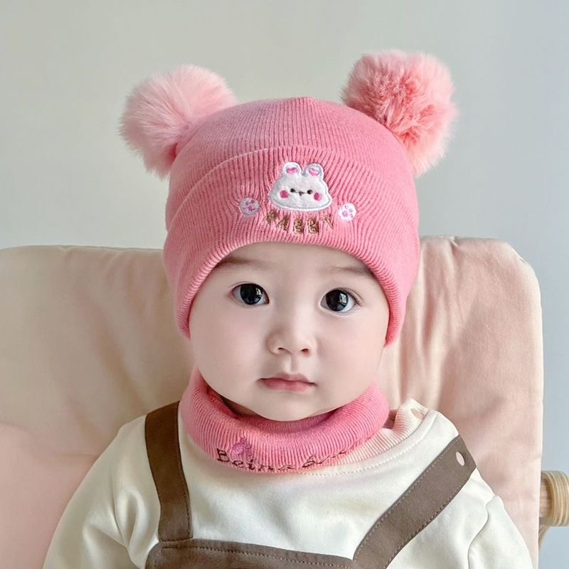 Conjunto de Gorro e Cachecol de Malha para Bebês 