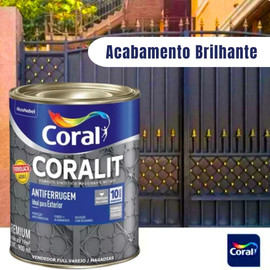 Tinta Esmalte Sintético Coralit Antiferrugem Prem