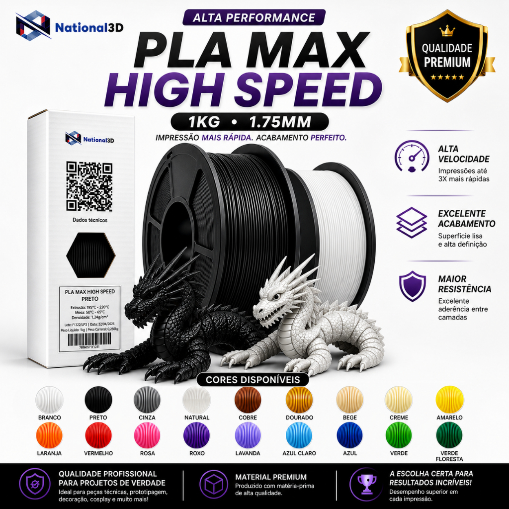 Filamento PLA Premium Hyper Speed 1Kg 1.75mm Impre