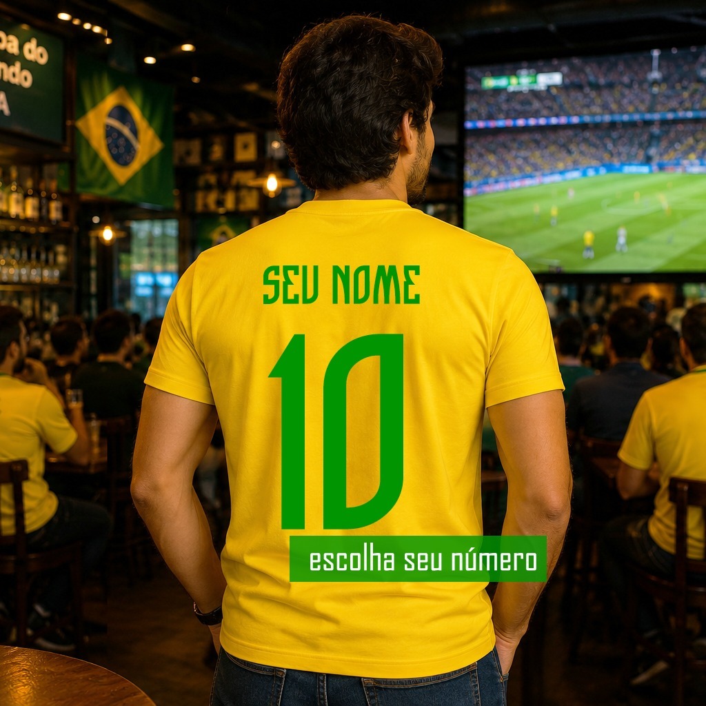 Camiseta Brasil Personalizada com Seu Nome e Núme