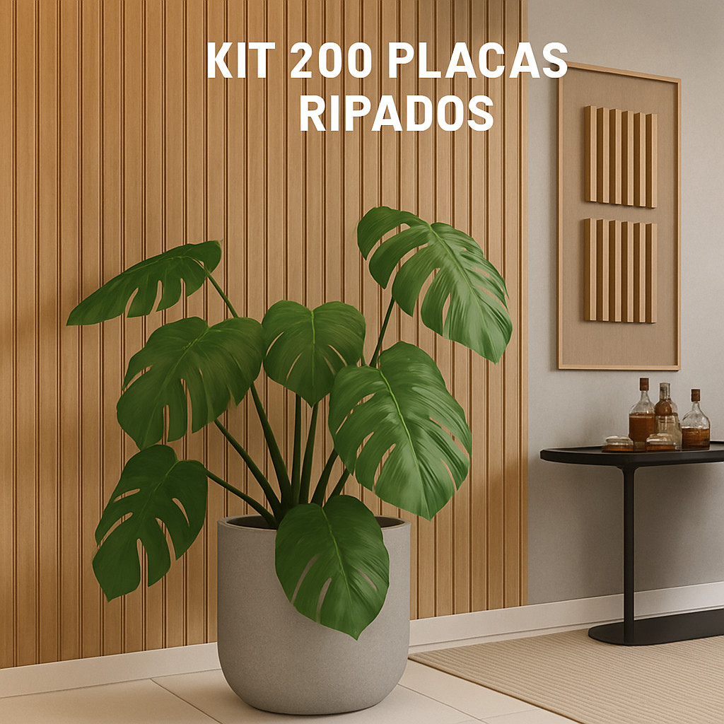 Kit até 200 Placas Ripados Revestimentos Painel D
