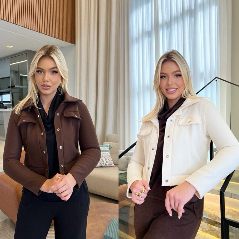 jaqueta femenina casaco de frio la batida moda pre