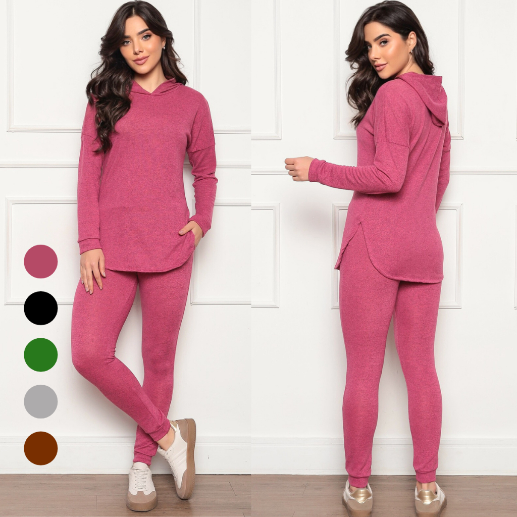 Conjunto Lãzinha Feminino Inverno  Calça e Blusa