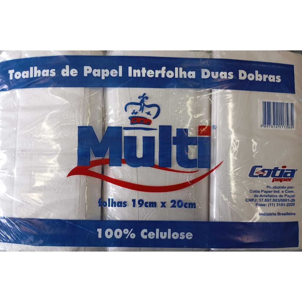 Papel Interfolhas 2 Dobras 100% Celulose  19X20 &#