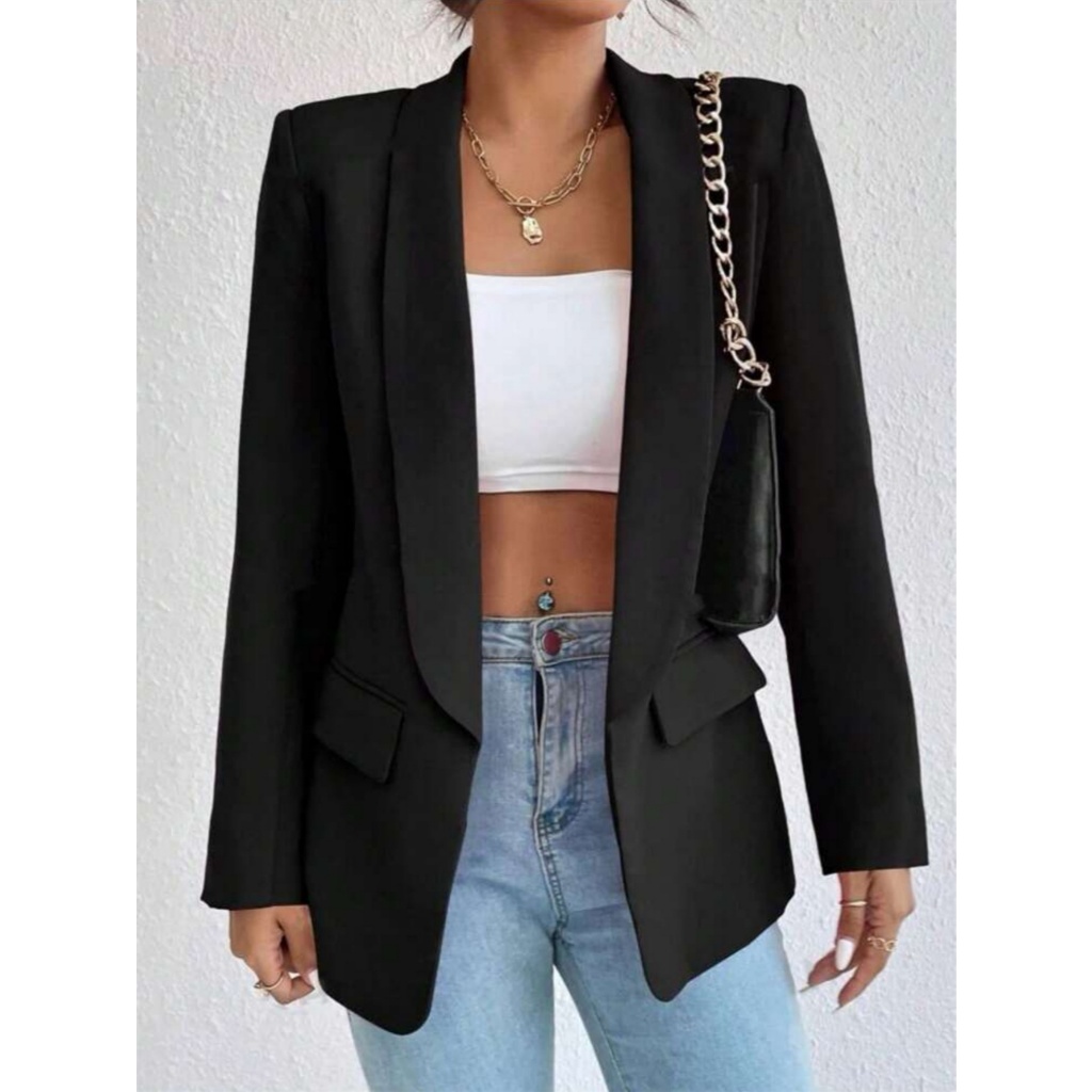 Maxi Blazer Feminino Alfaiataria Manga Longa Maxi 