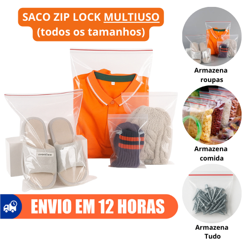 Saco Plastico Zip lock Hermético Todos os Tamanho