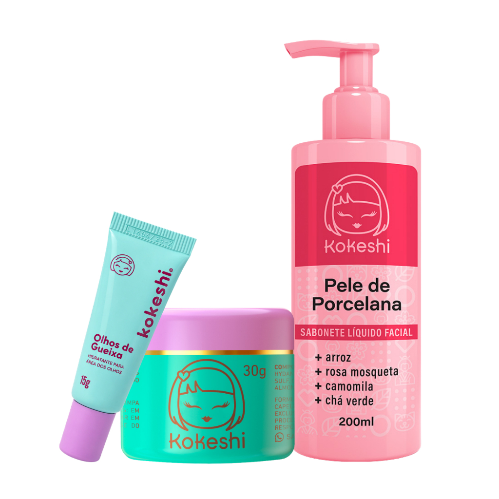 Kit Limpeza e Hidratação Facial Pele de Porcelan