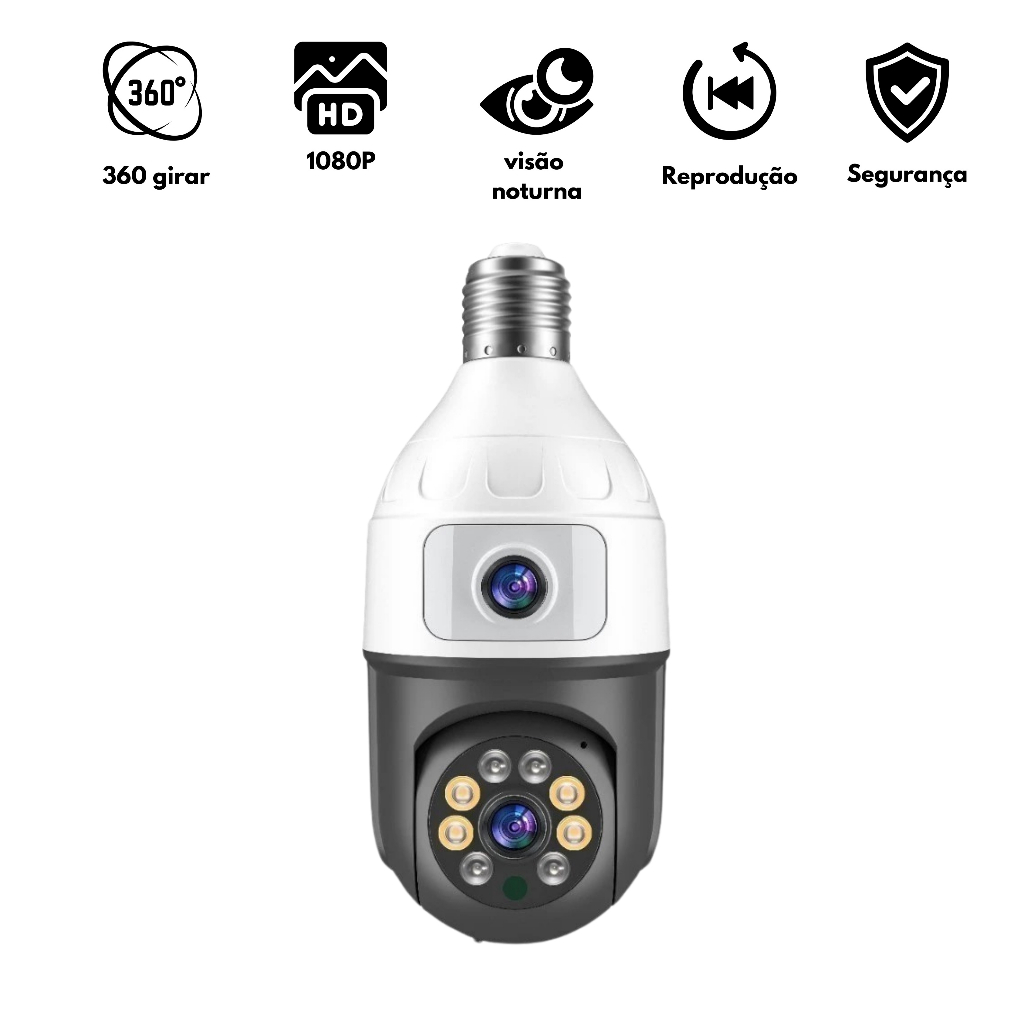 Câmera De Segurança Ip Wifi Full HD 2 Lentes Vis