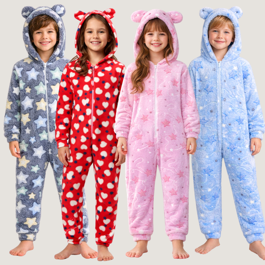 Macacão De Ultra Soft 3D Infantil Juvenil 4 Ao 18