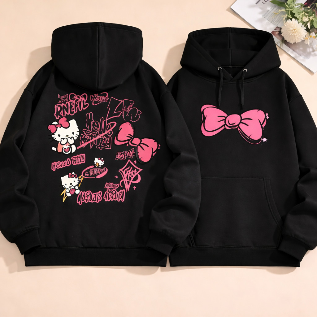 Moletom Canguru Com Capuz Hello Kitty Para Mulhere