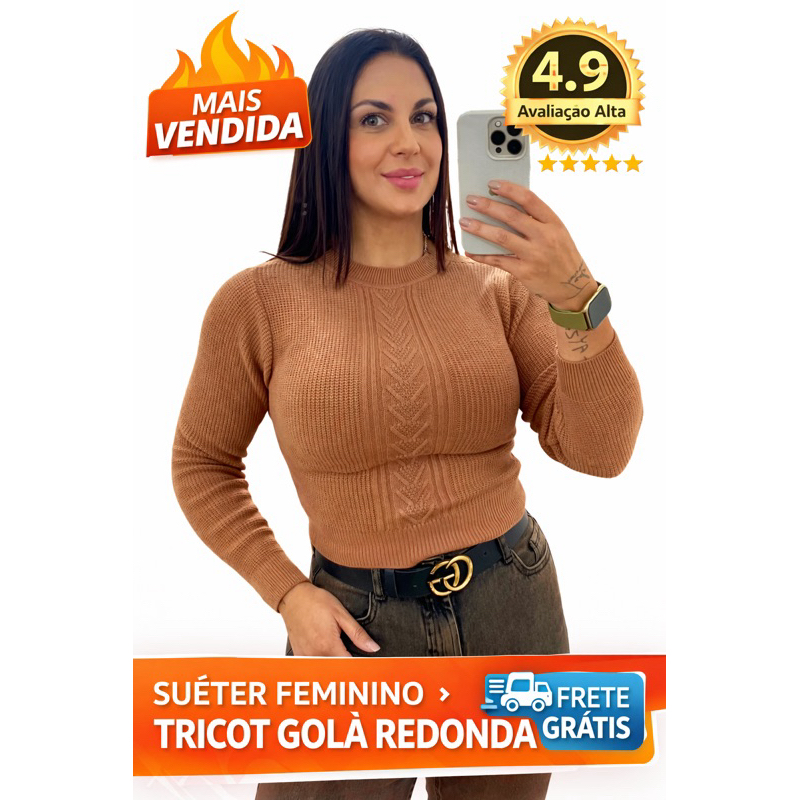 Blusa Tricot Feminina Modal Premium  Inverno 2025 