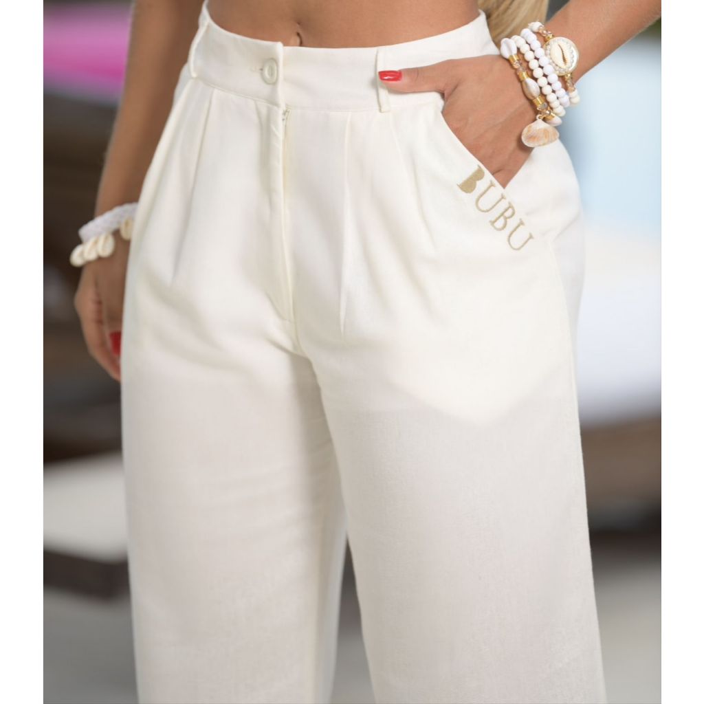 MYBUBU CALÇA PANTALONA LINHO