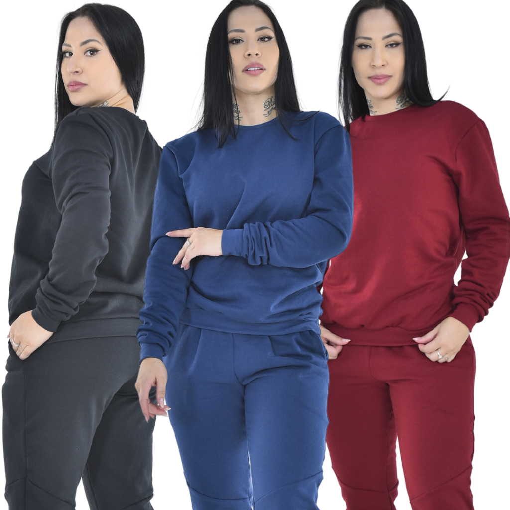 Blusa Moletom Feminina de Frio Flanelado Blusão C