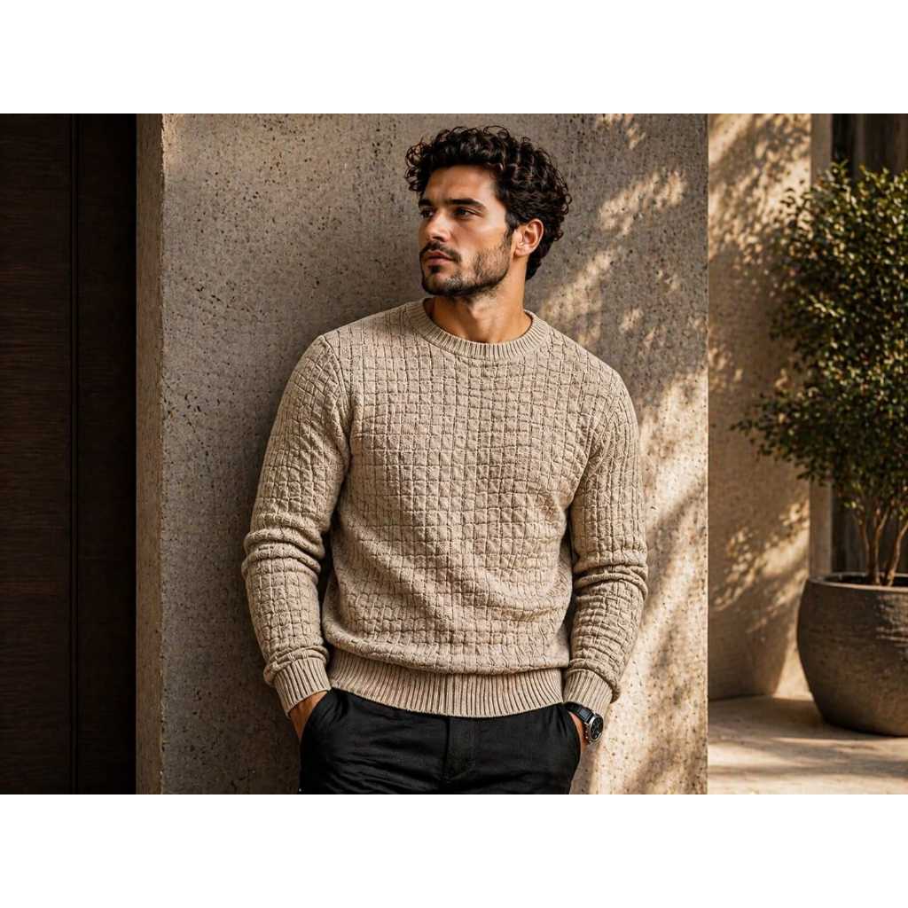 Suéter Blusa Inverno Gola Redonda Social, CasualL