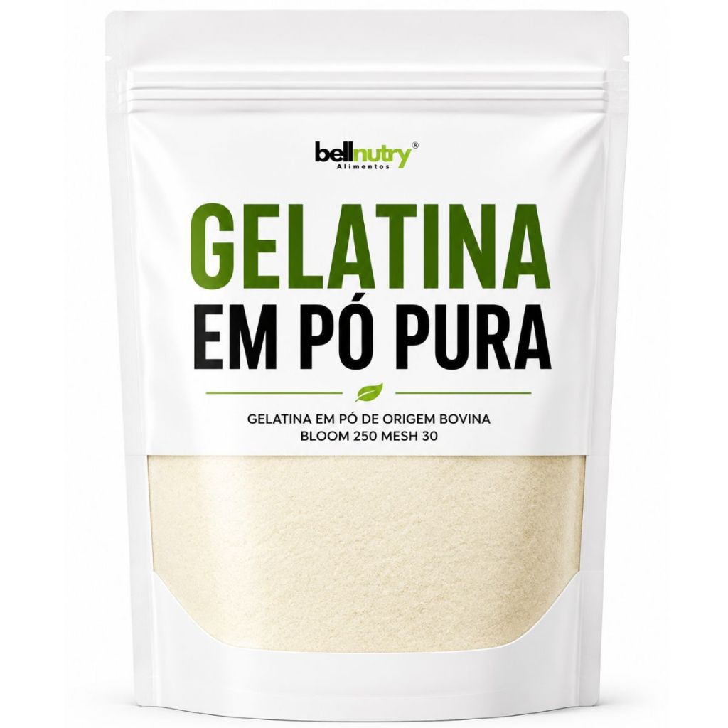 Gelatina Sem Sabor Pura E Incolor 1kg Rica em Prot