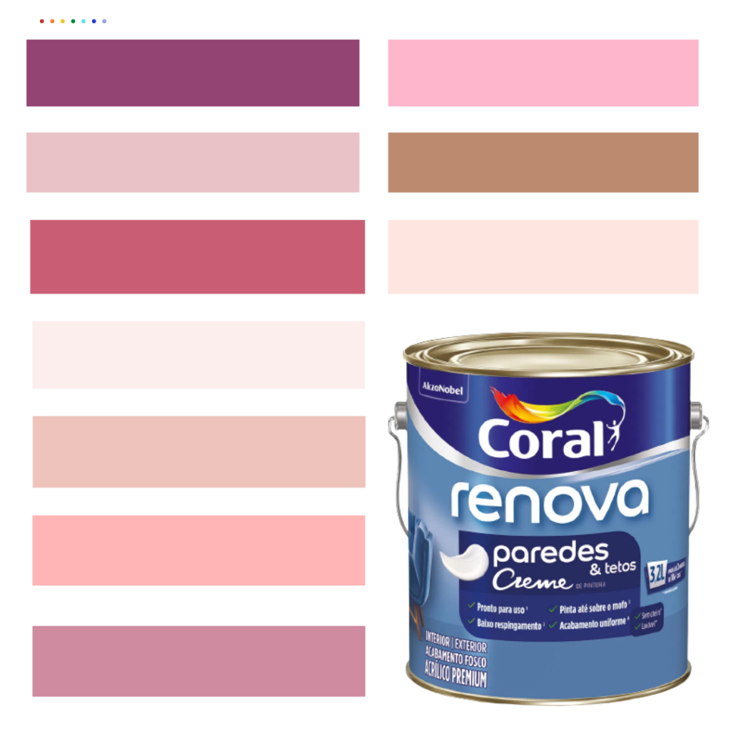 Tinta Rosa Queimado Para Parede Acrílica Coral Re