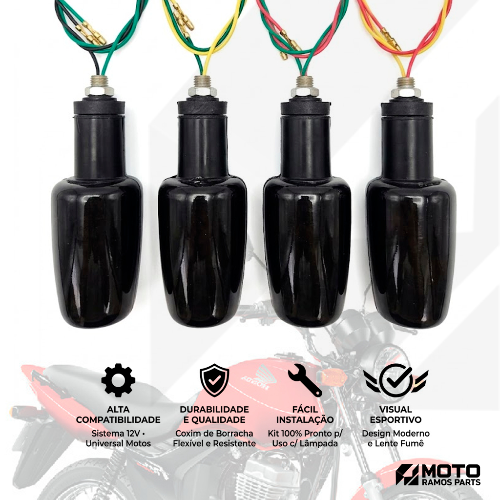 Kit Combo 4 Pisca Seta Sinaleira C/ Lâmpada Cg Ti