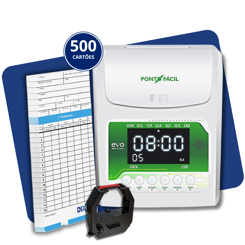 Relogio de Ponto Eletrônico Printnox + 500 Cartõ