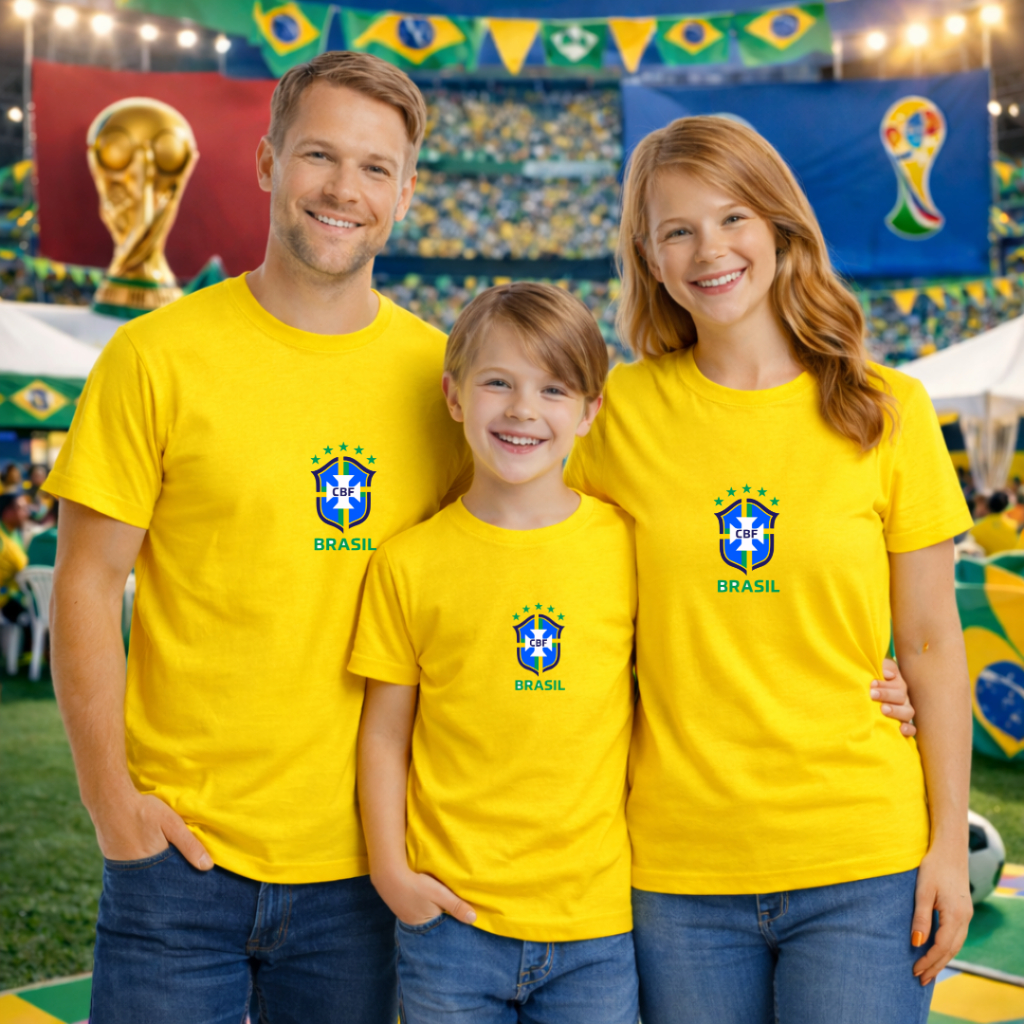 Camiseta Brasil Pai Mãe Filho –  Monte seu 