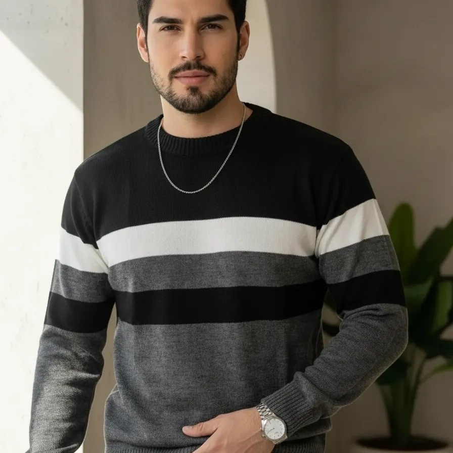 Suéter Masculino Tricot  Blusa Manga Longa Listra