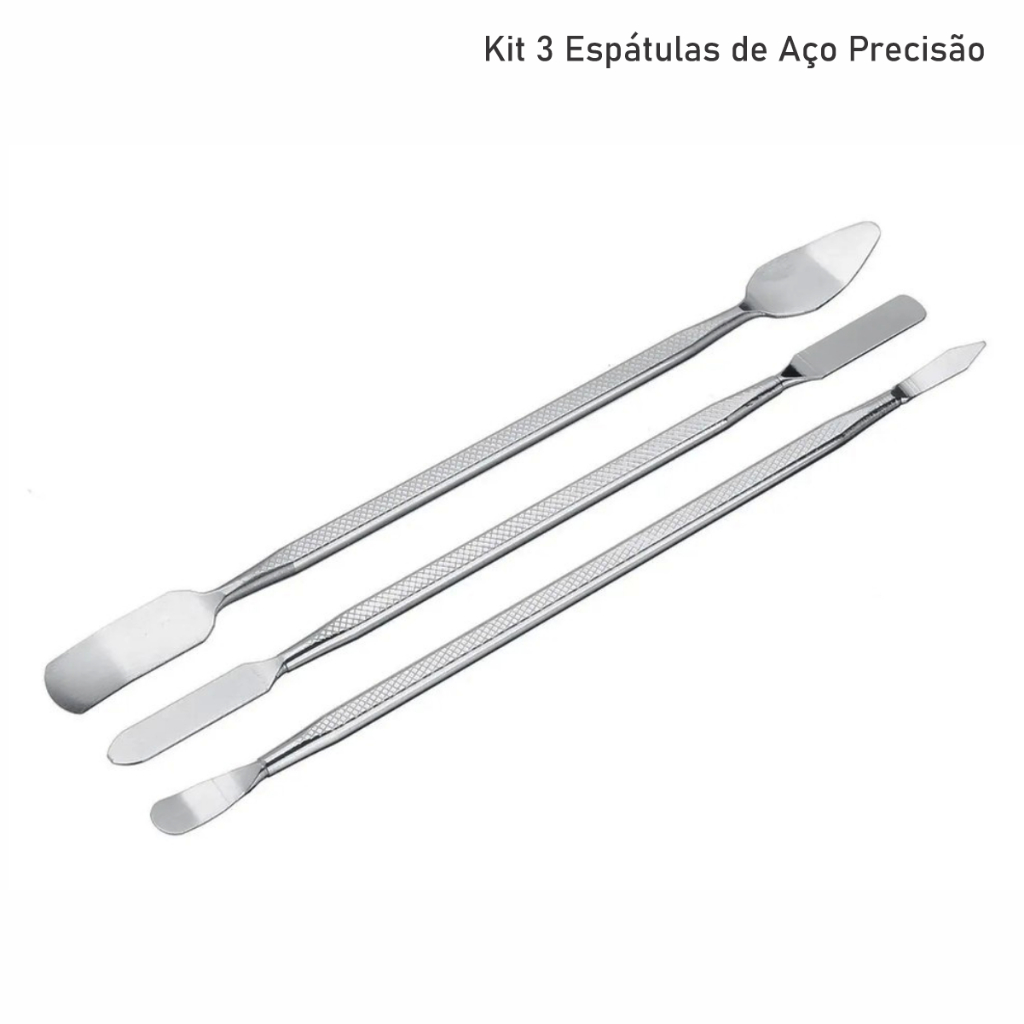 Kit 3 Espátulas de Aço Profissional Precisão P/