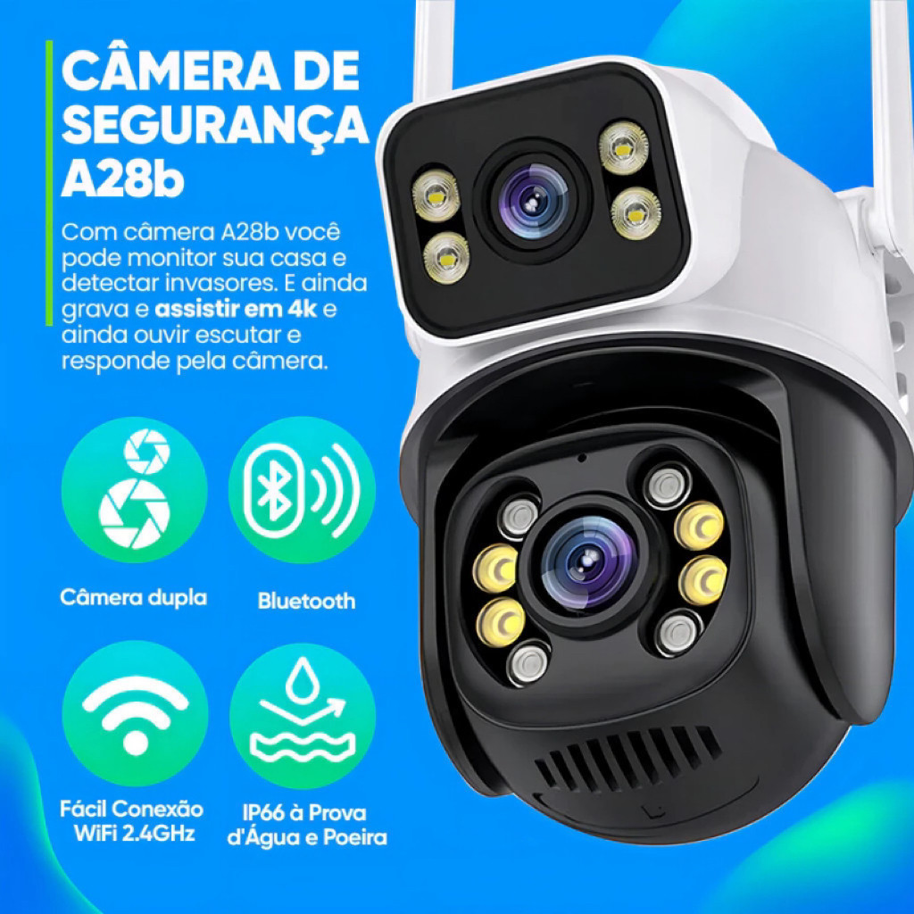 Câmera de Segurança A28B WiFi Dual 1080P 3MP Dup