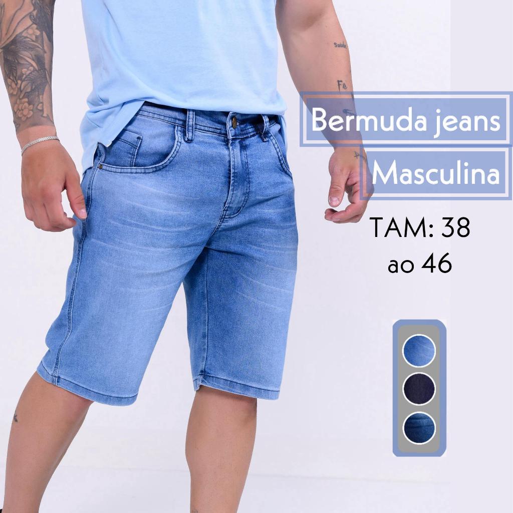 Bermuda Jeans Masculina Com Elastano Exclusiva 36 