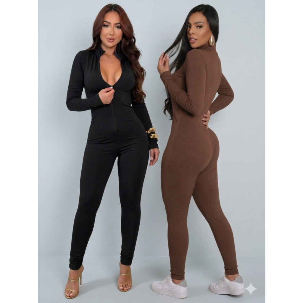 Macacão Feminino Virginia  Manga Longa Calça Can