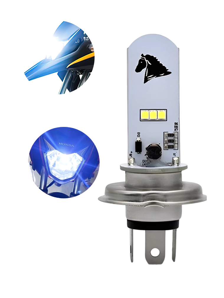 Lampada Moto H4 Super Led Efeito Xenon 8000k Titan