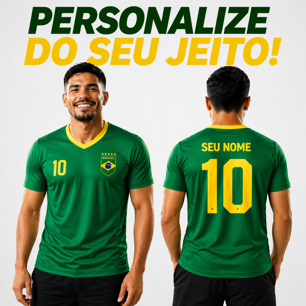 Camiseta Brasil Personalizada  Nome Número Qualid