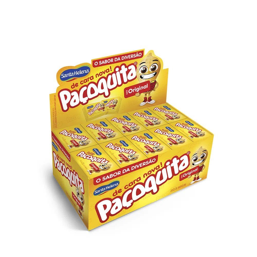 Paçoquita Quadrada Embalada Display De 1Kg Com 50
