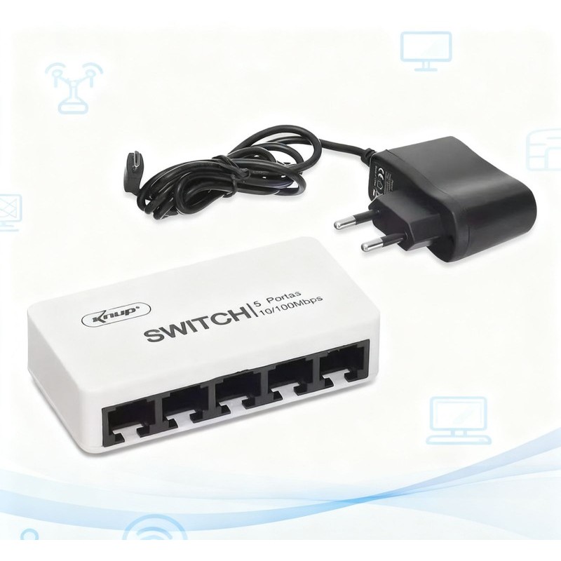 Switch DE Rede 5 Portas E 8 Portas 10/100 Mbps 
