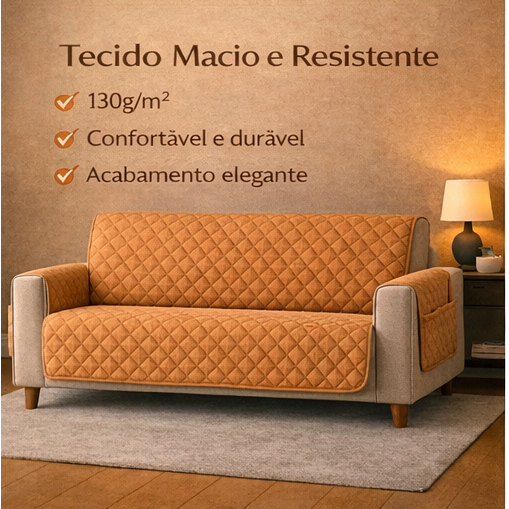 Protetor de Sofá Matelado com Bolsos    3 Lugares