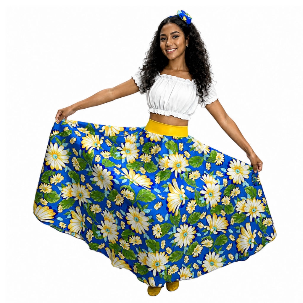 Roupa Carimbó Adulto Saia Longa Primavera Conjunt