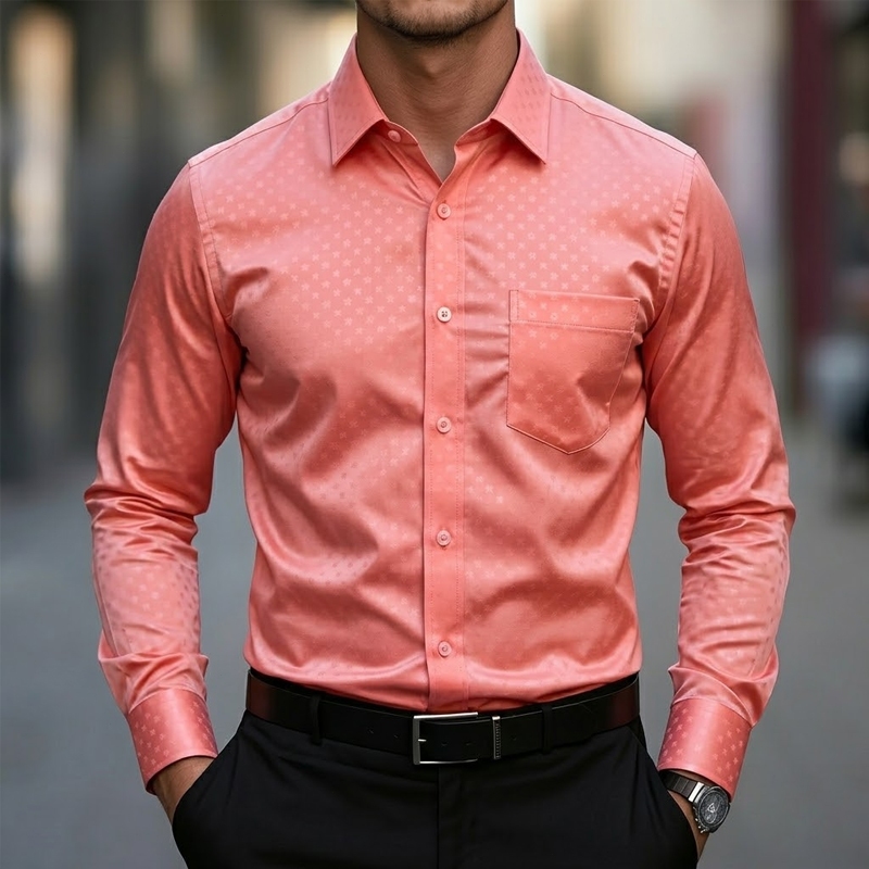 Camisa Masculina Estampada Slim Fit Social Casual 