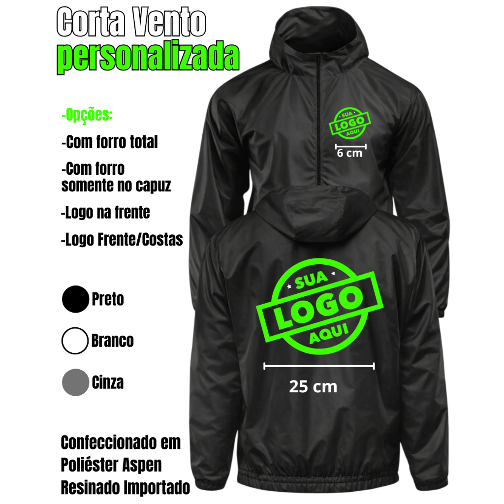 Jaqueta Corta Vento Premium Personalizada Com sua 